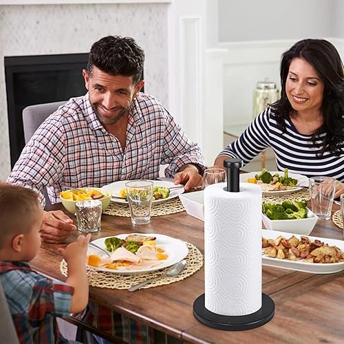 Miniatura 7 de Soporte para toallas de papel de cocina, soporte de papel de acero inoxidable para baño y mesa de comedor, con base resistente