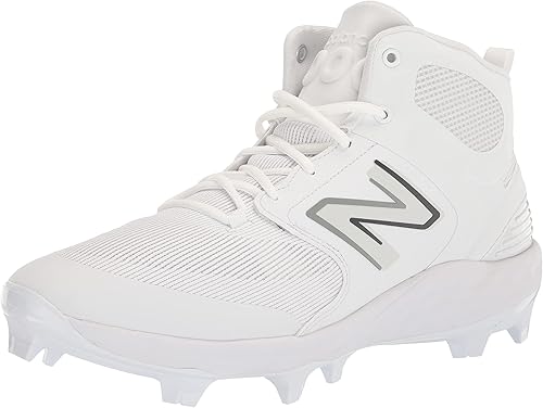 New Balance Men's Fresh Foam 3000 V6 Mid-Molded Baseball Shoe, White/White, 10 M