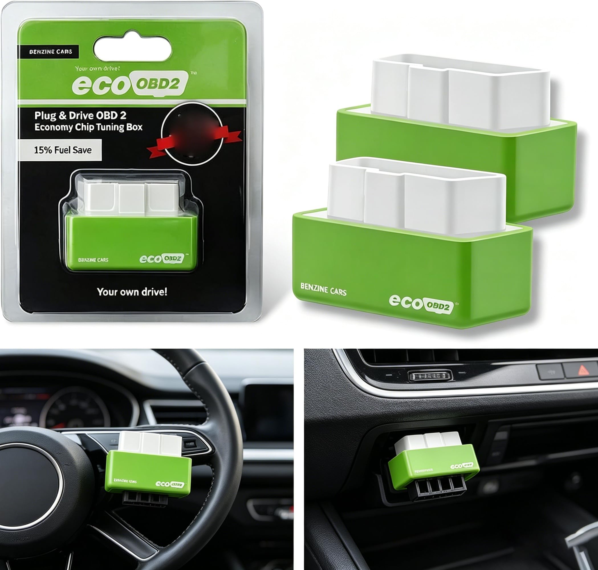 2 Pezzi Syngas OBD-Fuel Saver, Syngas Fuel-Saver per Auto, riduces il consumoes di carburante