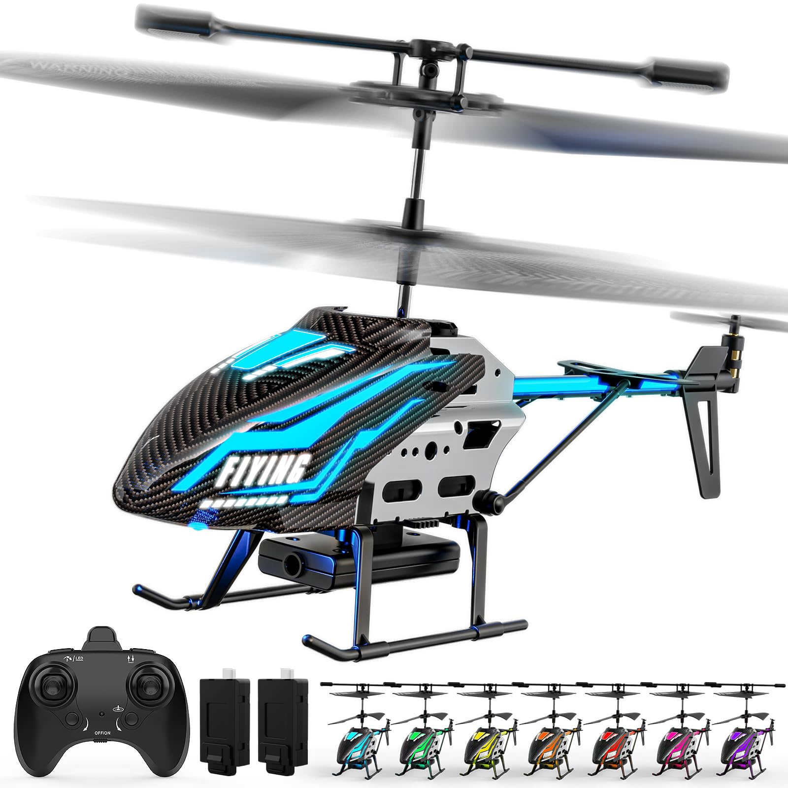 VZO RC Helicopter for Kids Adults Beginners, Remote Control Helicopter with 26 Mins Flight Time(2 Batteries),7 Color Lights,Obstacle Avoidance,Flying Helicopter Toy for Boys Girls