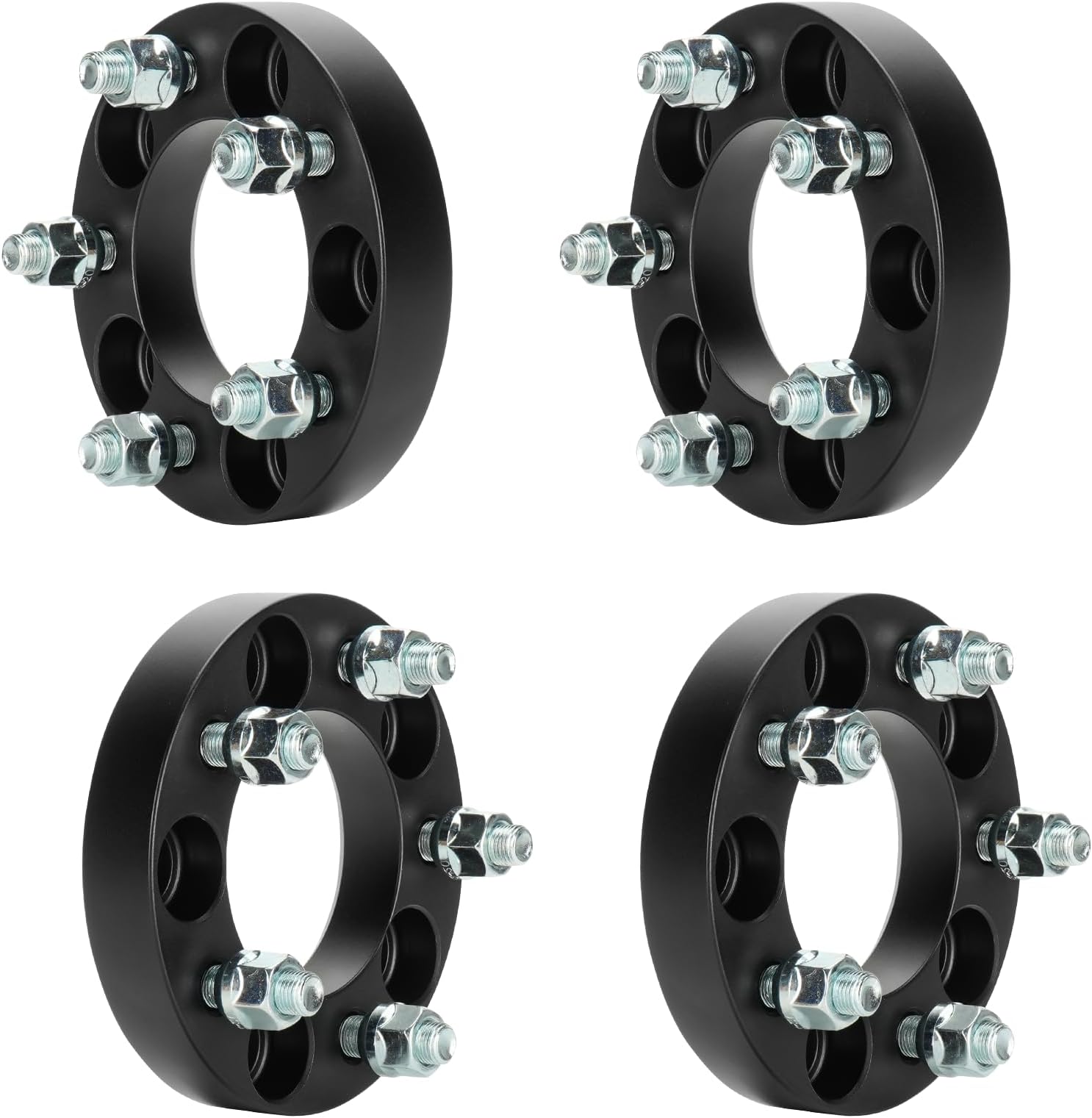 4pcs 5x4.5 1" (25.4mm) Wheel Spacers 82.5mm Bore for Jeep Wrangler TJ YJ TJ XJ MJ KJ, 1/2"-20 Studs 5 Lugs Wheel Adapters fits Ford Mustang Ranger Explorer Dakota, 5x114.3mm, Not Hubcentric