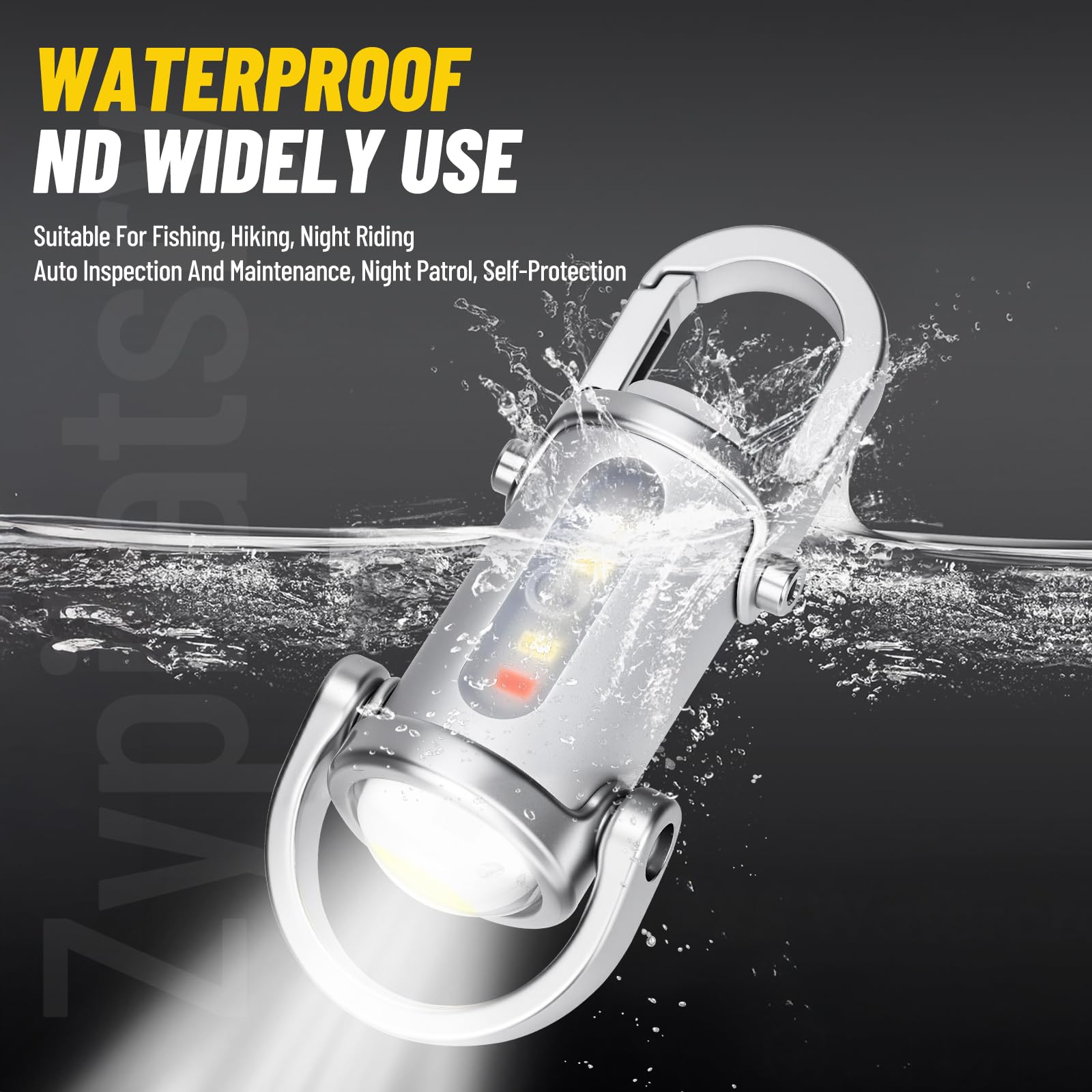 Mini linternas LED superbrillantes de 1200 lúmenes, recargable por USB, pequeña, impermeable, llavero de rescate, camping, color plateado