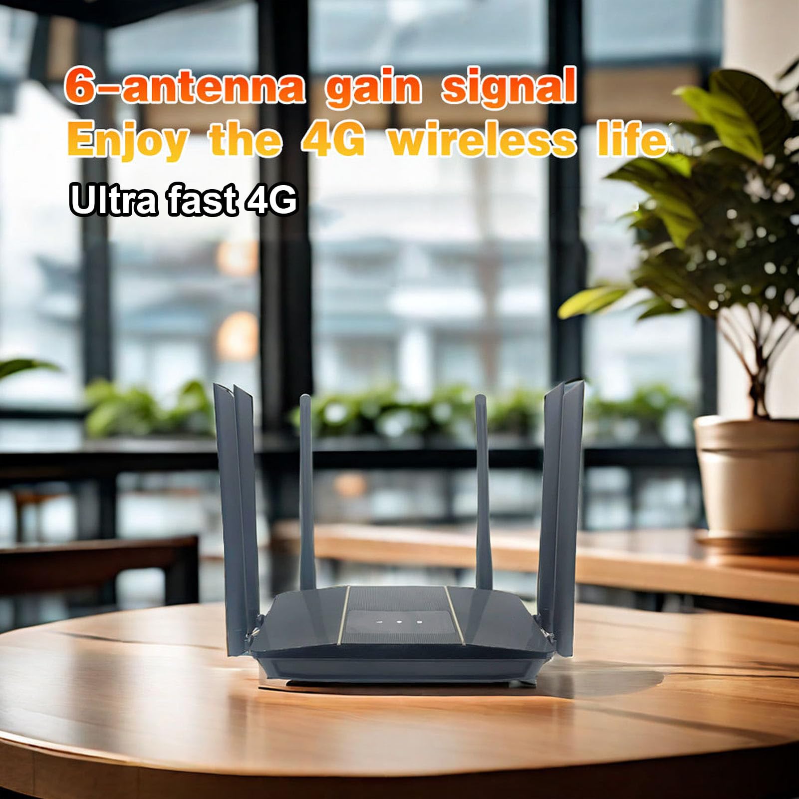 Router 4G con Slot per Scheda SIM, Modem Router LTE 300Mbps, 6 Antenne Versione Europa Asia, per Ufficio Domestico, con Copertura di Rete Stabile Fino a 300 Mq