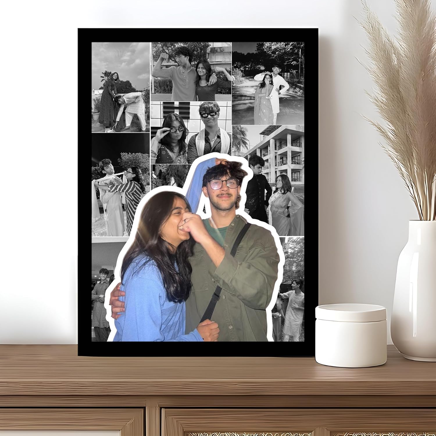 SNAP ART Pop Up Friends Customized Photo Frame with Photo Upload, Personalised Photo Frame with Photo for Gifting to Friends, Family, Relatives (9x13 Inch)