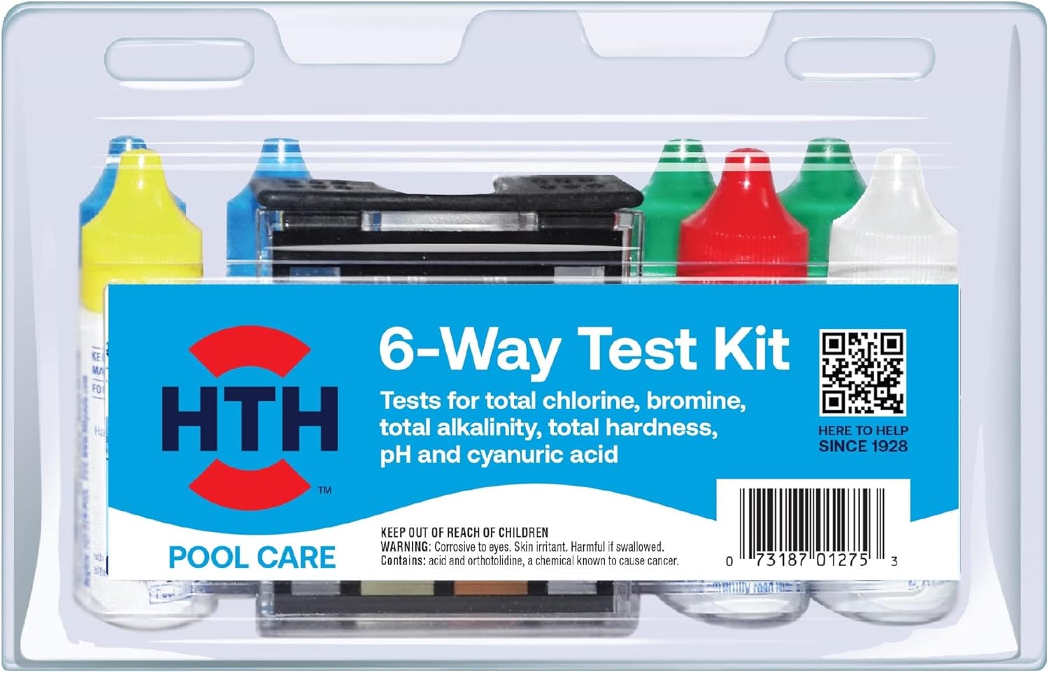 HTH 1275 Swimming Pool Care 6-Way Test Kit