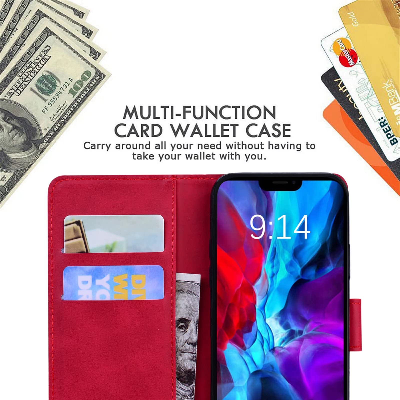 MOJIA Custodia Flip per Honor X7b / Honor 90 Smart, Cover Portafoglio