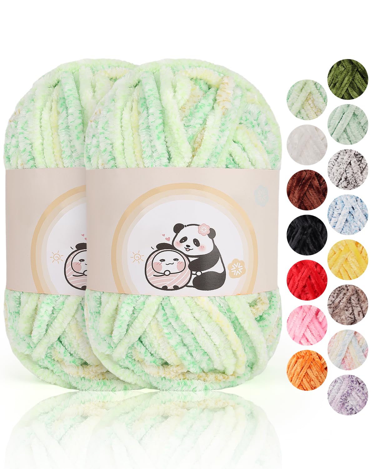 Aeelike 200g Warme Chenille Wolle zum Häkeln, Flauschige Dicke Garn zum Handstricken, Samt Velvet Babywolle zum Stricken