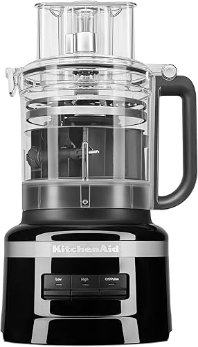 Miniatura 3 de KitchenAid Procesador de alimentos de 13 tazas, negro ónix y accesorio de molinillo de alimentos de metal KSMMGA, plateado