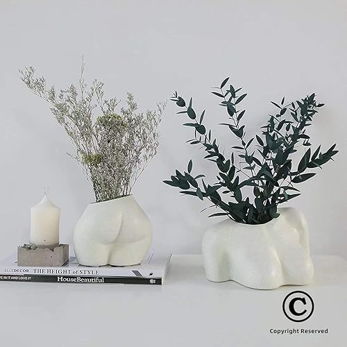 Miniatura 3 de FROZZUR - Mini maceta de parte inferior del cuerpo, con forma de cuerpo femenino, pequeña maceta con agujeros de drenaje, maceta de resina para