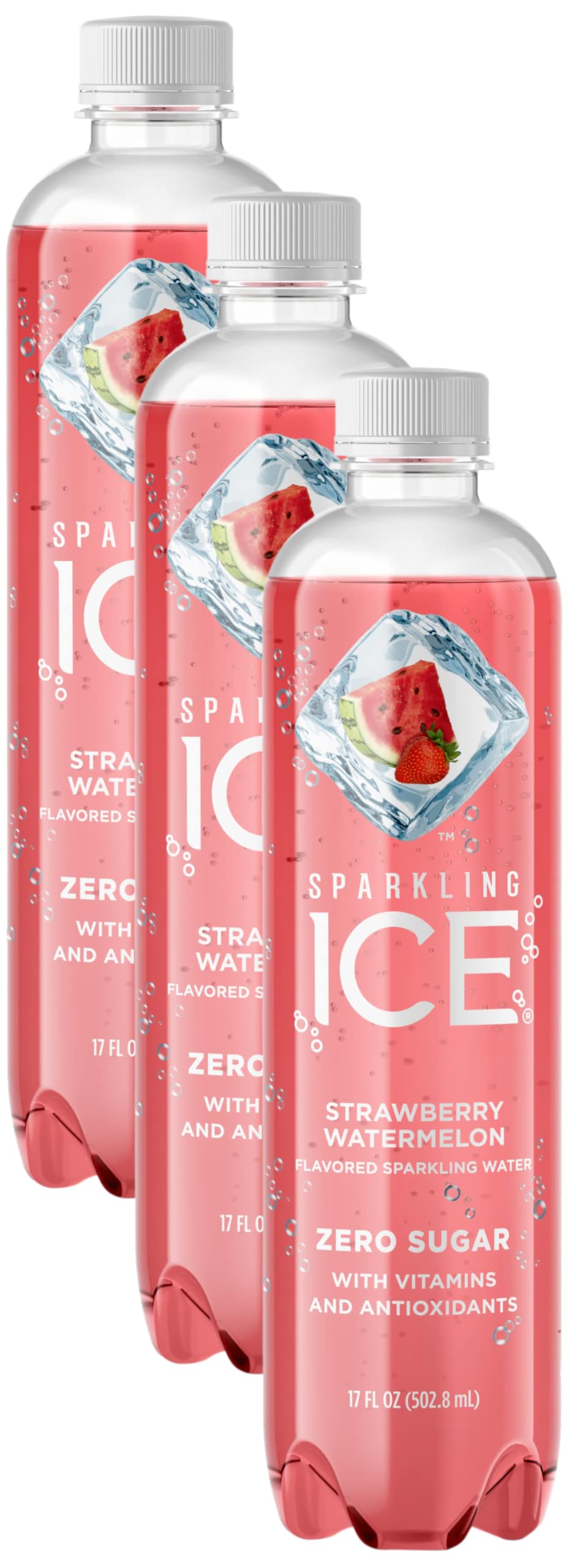 Sparkling Ice Strawberry Watermelon, 17 oz (Pack of 3)