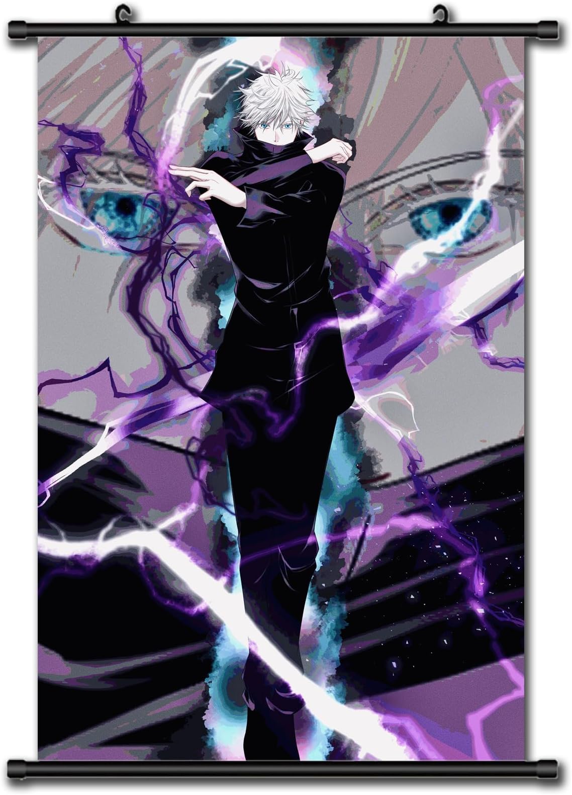 Anime Poster for Satoru Gojo - Fabric Prints Premium Artistic Japanese Anime Theme Hanging Wall Scroll Art Decor (16''x24'')