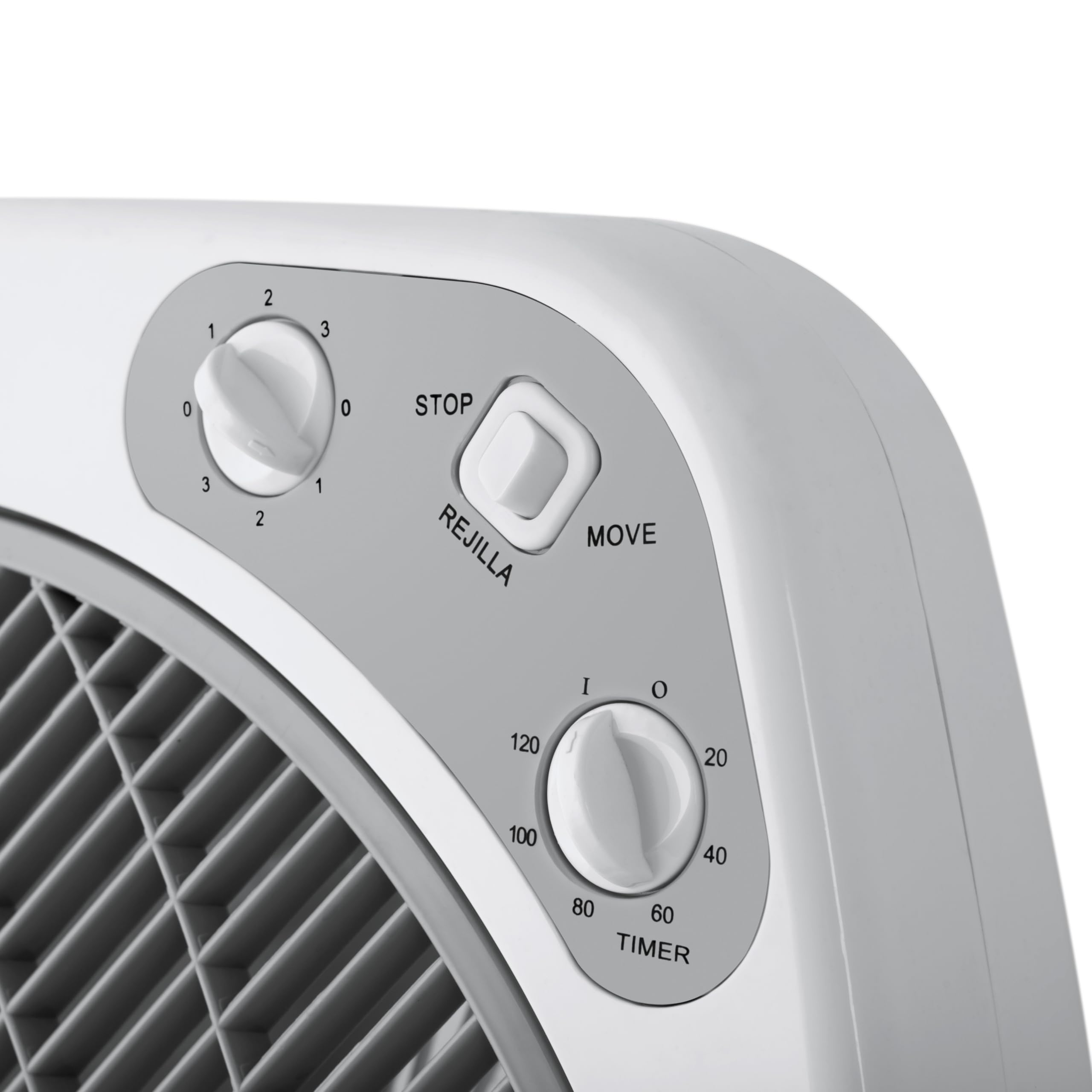 Orbegozo BF 0140 - Ventilator Box Fan mit 3 Geschwindigkeiten, Drehfunktion, Timer, Blattgröße von 40 cm, 60 W, Schwarz