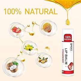 DMSKY 60 Pack Lip Balm, Natural Lip Balm Bulk with Vitamin E and Coconut Oil, Moisturizing Lip Balm for Chapped Lips, Bulk Lip Balm for Women-12 Flavors