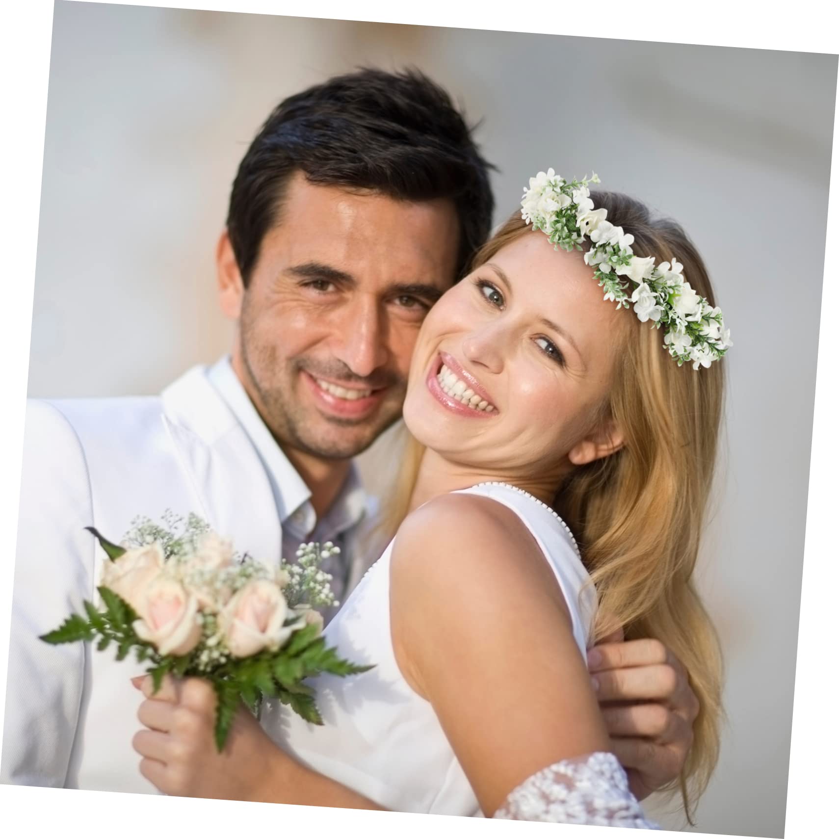minkissy 5stücke Blumenkrone Mit Rosen Einstellbares Stirnband Für Eleganter Haarschmuck Für Braut Brautjungfern Und Blumenmädchen Für Hochzeiten Und Fotografie