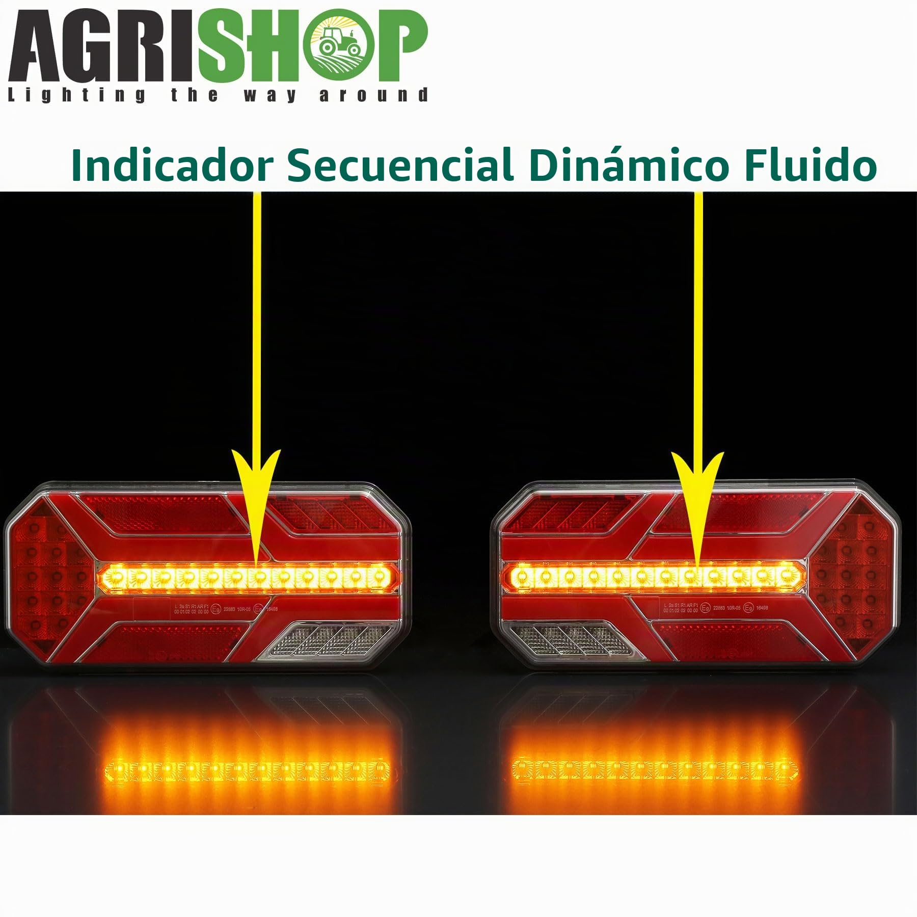 Pilotos Traseros Remolque 12/24v Led Homologado,7Funciones 2pcs Kit Luces Traseras Piloto Trasero Remolque Camión Van Caravan Pilotos Traseras Remolque Tractor Impermeable Sumergible