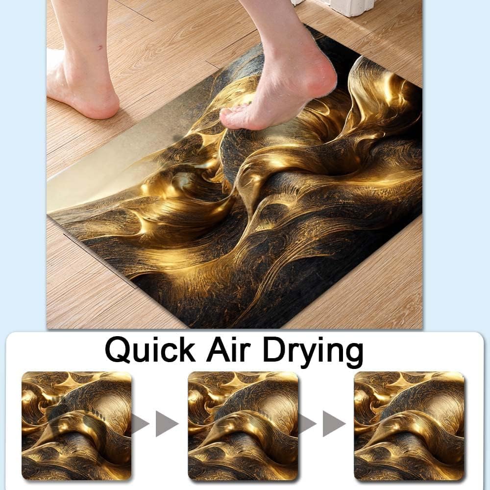 FIGMENT 3D Anti-Slip Water Absorbent Bathroom Mat | Quick Dry Rectangular Bath Mat for Home, Kitchen Doorway, Office & Entryway Use | Soft, Odour-Free & Easy Clean Floor Mat (60x40 cm) 2