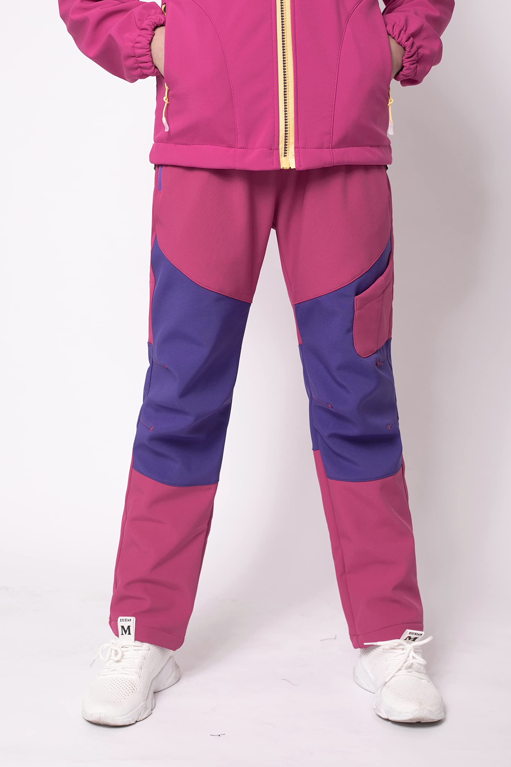 Daysskk Softshellhose Kinder Winter Outdoorhose Fleece Gefütterte Jungen Mädchen Schneehose Kinder Wasserdicht 110-170