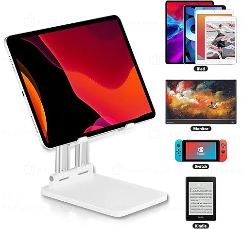 Miniatura 11 de Pepper Jobs Soporte para tableta sólido y resistente, doble tubo plegable para iPad Pro, universal, soporte de monitor portátil, altura ajustable