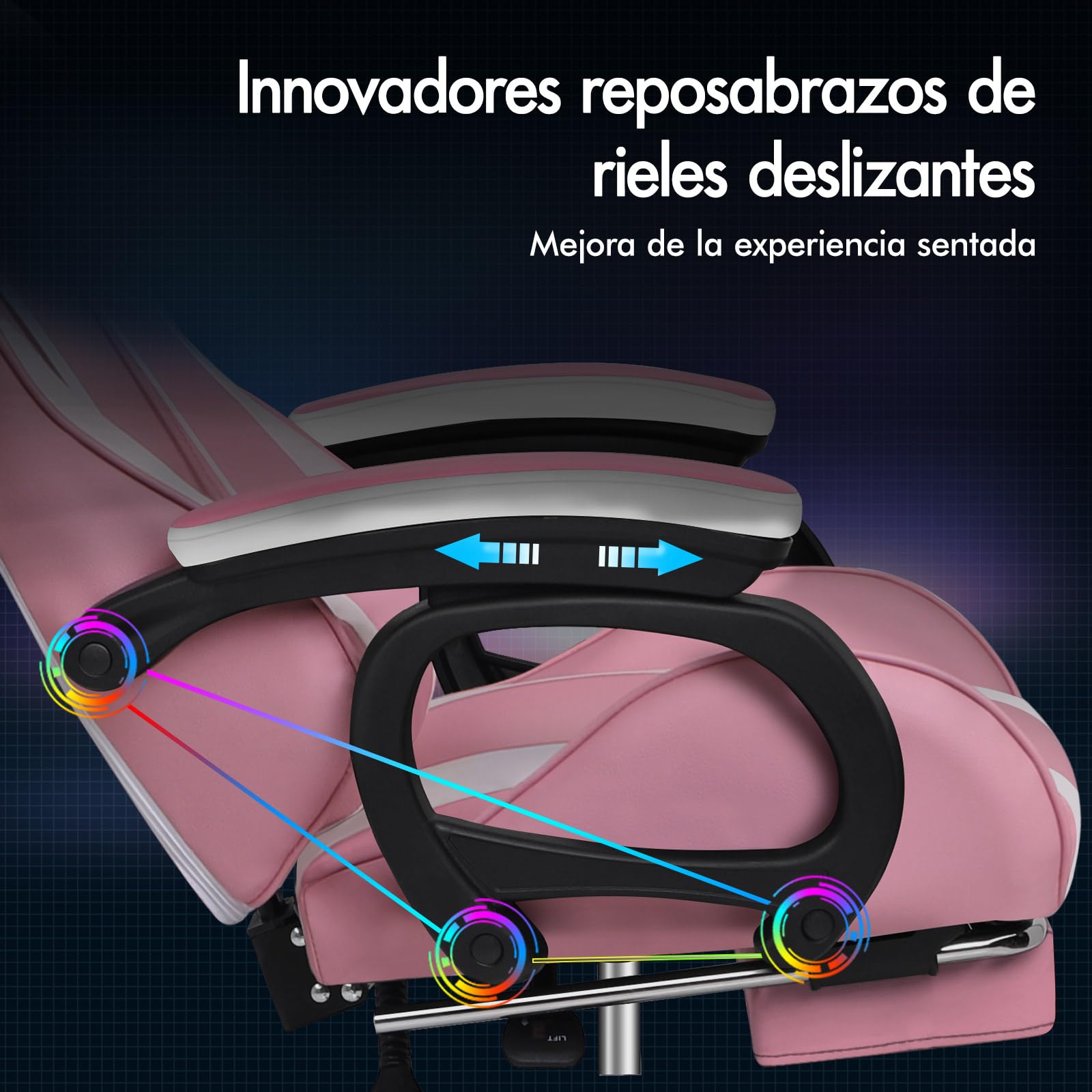 ALFORDSON Silla Gaming con Cojín Lumbar y Cervical, Silla Oficina Gamer Ergonómica Reclinable con Masajeador, Respaldo Alto Acolchado, Ideal Ordenador,Oficina,Videojuego,Escritorio, Cuero PU(Rosa)