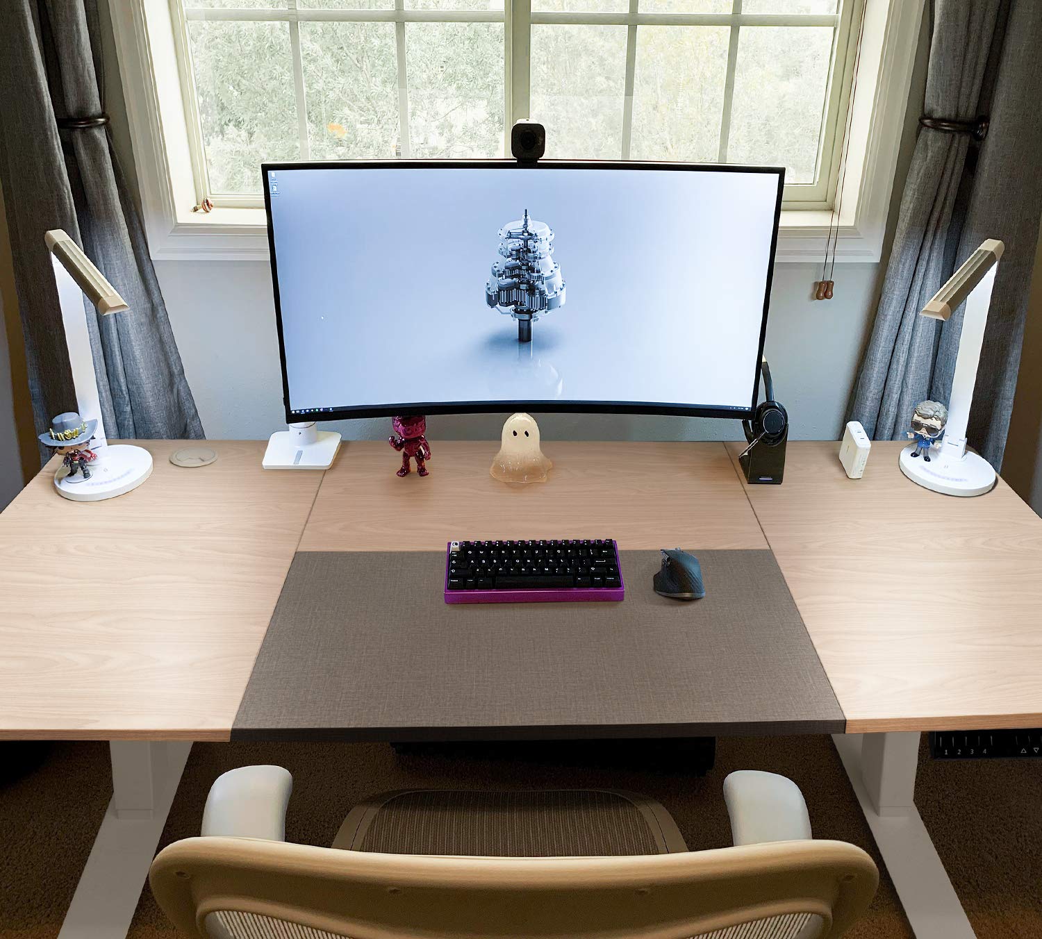 Furmax Standing Desk Sit Stand Desk With 140×70 cm Wood Desktop Height