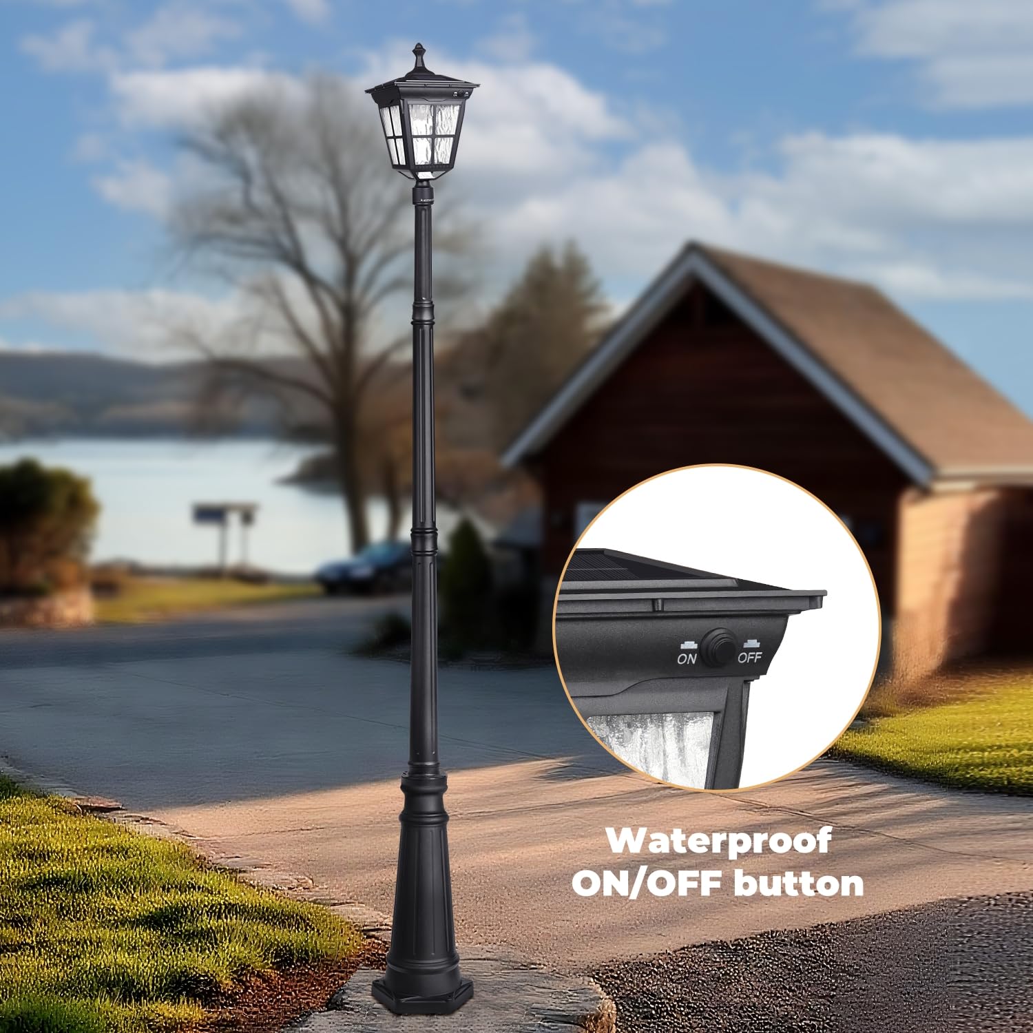 Kemeco Solar Post Light, ST4311AC Dusk to Dawn Outdoor Bright Post