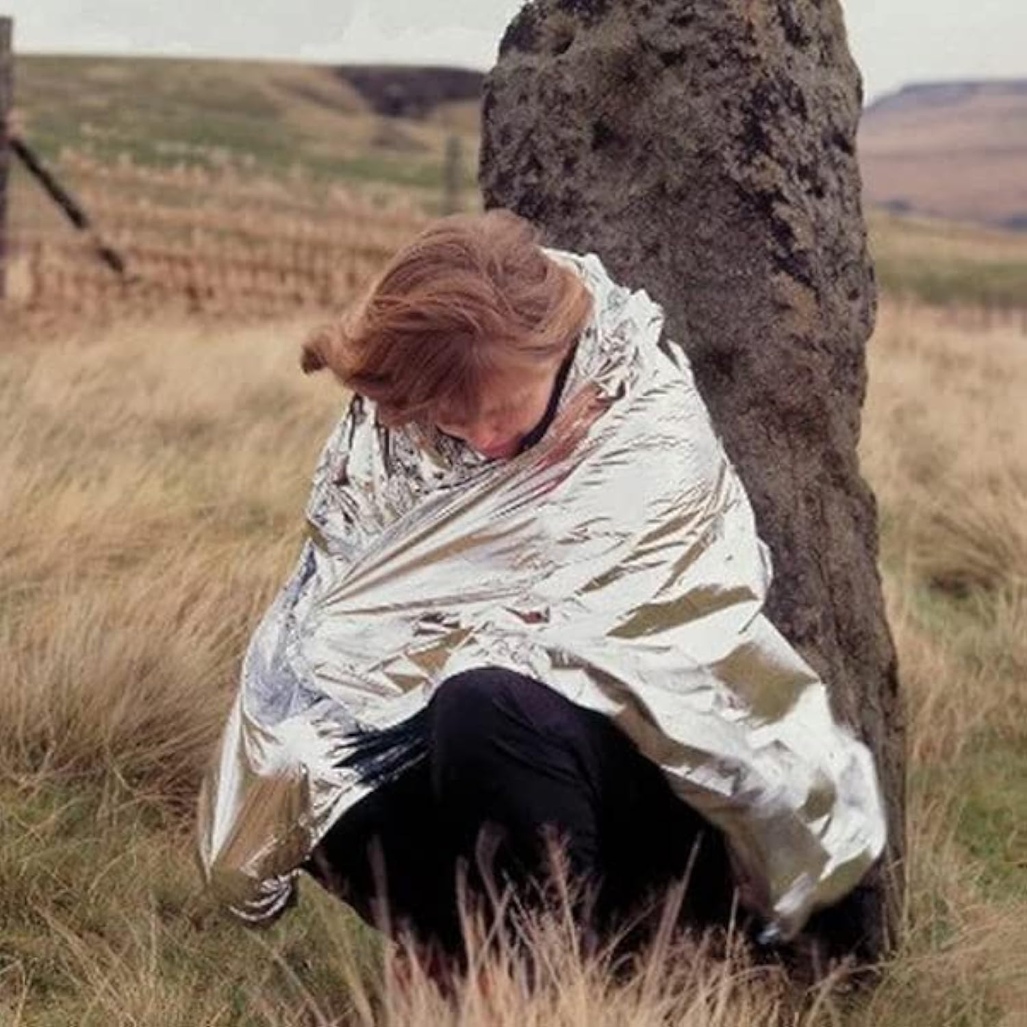 SOLDOUT 2 PCS Emergency Blanket Outdoor Survival First Aid Military Rescue Kit Windproof Waterproof Foil Thermal Blanket for Camping Hiking (130x210cm, Pack of 2)