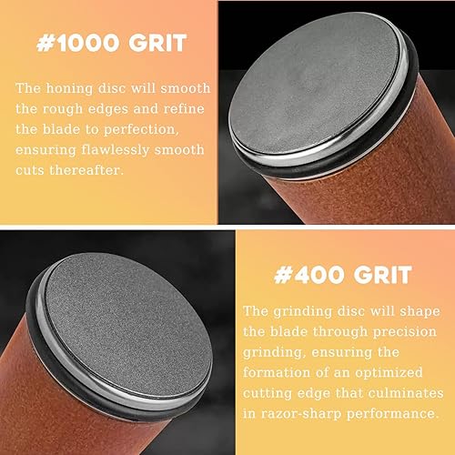 Miniatura 6 de Kit de afilador de cuchillos rodantes, herramienta de afilado de cuchillos de diamante y cerámica, guía de ángulo magnético de 15 y 20, juego de