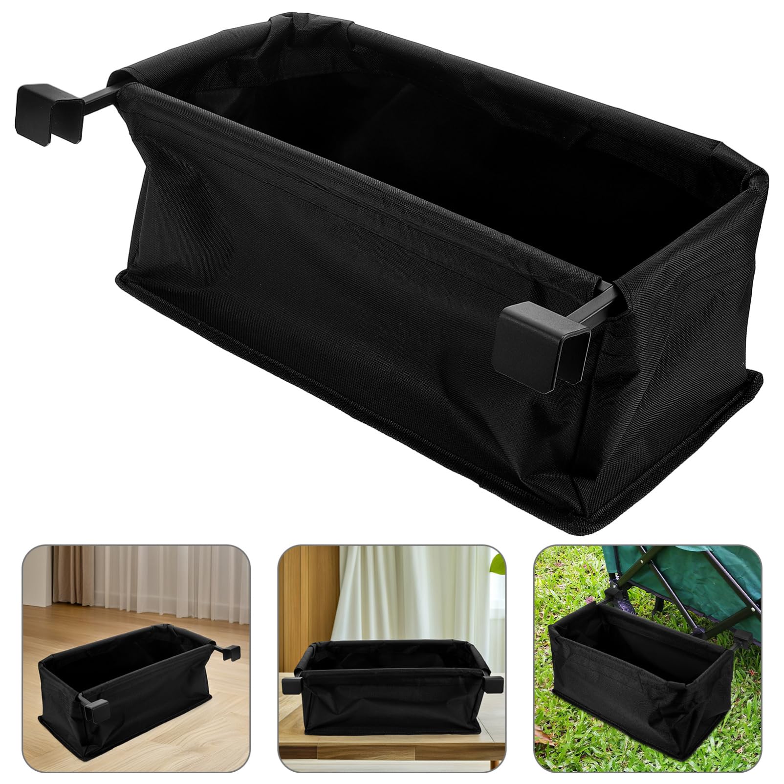 VALICLUD Borsa Posteriore per Wagon da Campeggio, Organizer Nero in Ferro e Tessuto Oxford, Staccabile e Lavabile per Outdoor e Viaggi Lunghi