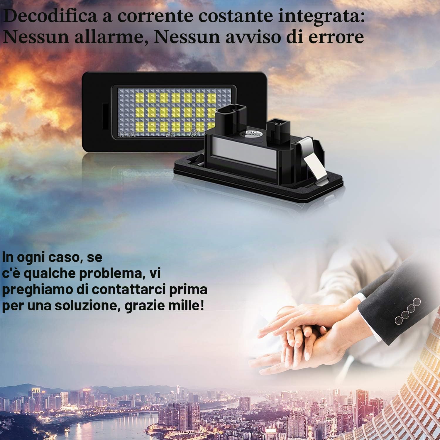 WinPower LED Luci targa auto Lampada 3582 SMD con CanBus nessun errore 6000K Xeno Bianco freddo per E39 E60 E61 E71 E72 E82 E84 E88 E90 E91 E92 E93 M3 M5 F10 F11 F18 F25 ecc., 2 Pezzi