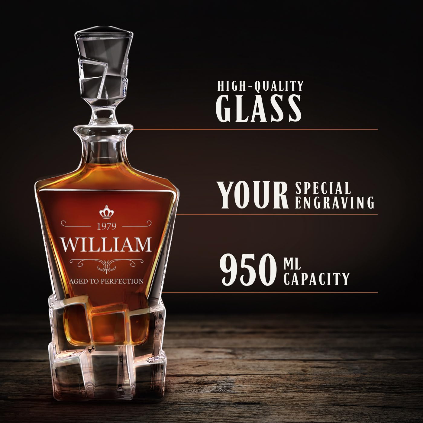 Maverton Whskey Decanter Set Wth Tumblers For Hm - 6 Personalsed Glasses - Stylsh Whsky