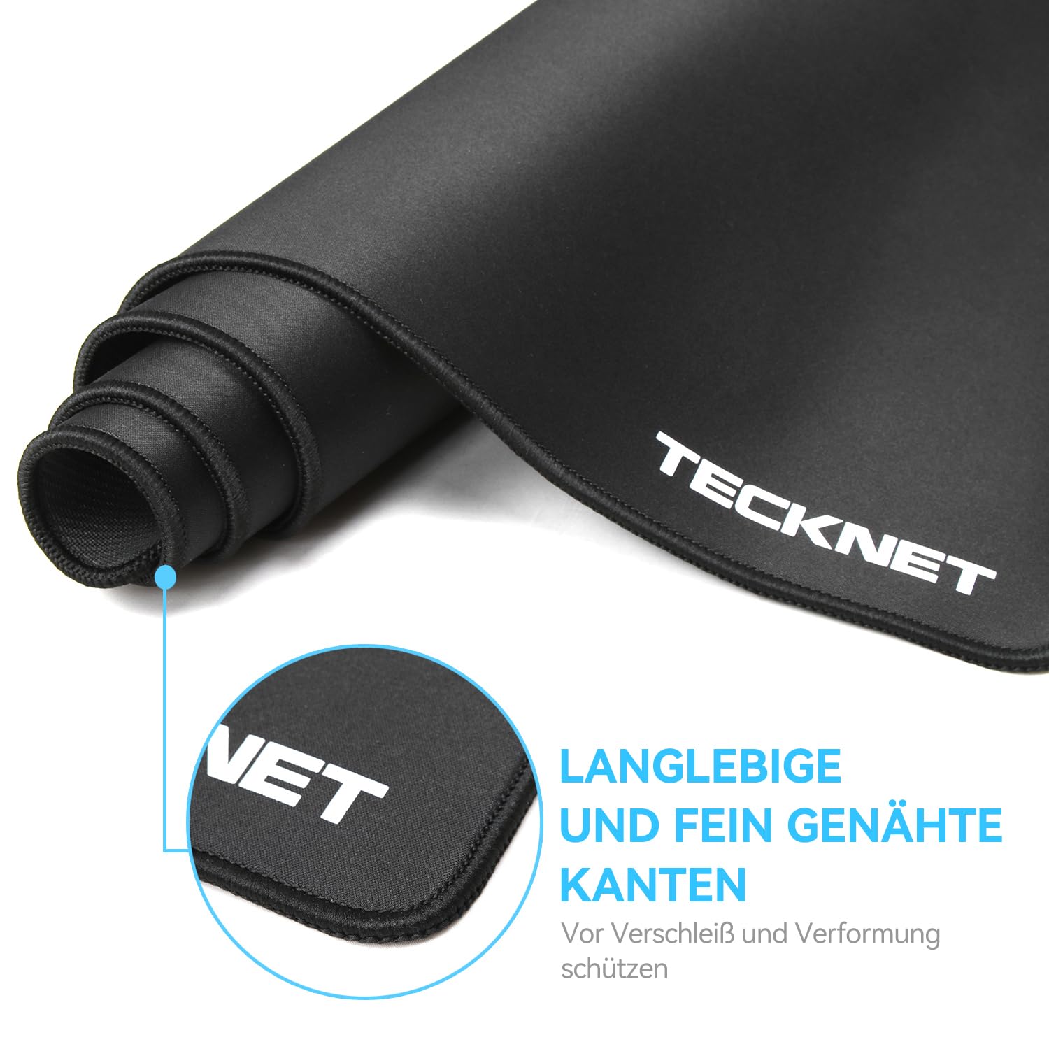 TECKNET Alfombrilla de ratón XXL Speed Gaming, 900 x 400 mm, alfombrilla de escritorio negra, alfombrilla de ratón para gamer, alfombrilla de ratón impermeable, superficie especial mejora la precisión