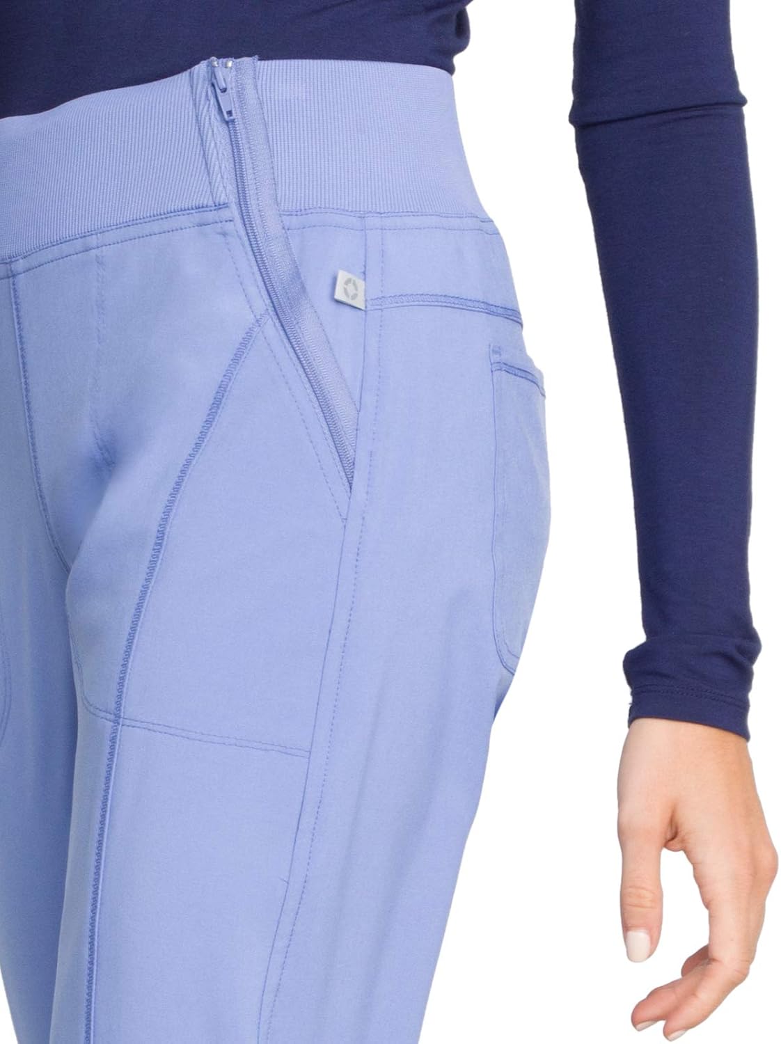 Jogger Scrub Pants for Women 4-Way Stretch with Mid Rise, Cargo Pocket, Superior Performance, and Comfort CK110A X-Small Petite Blue
