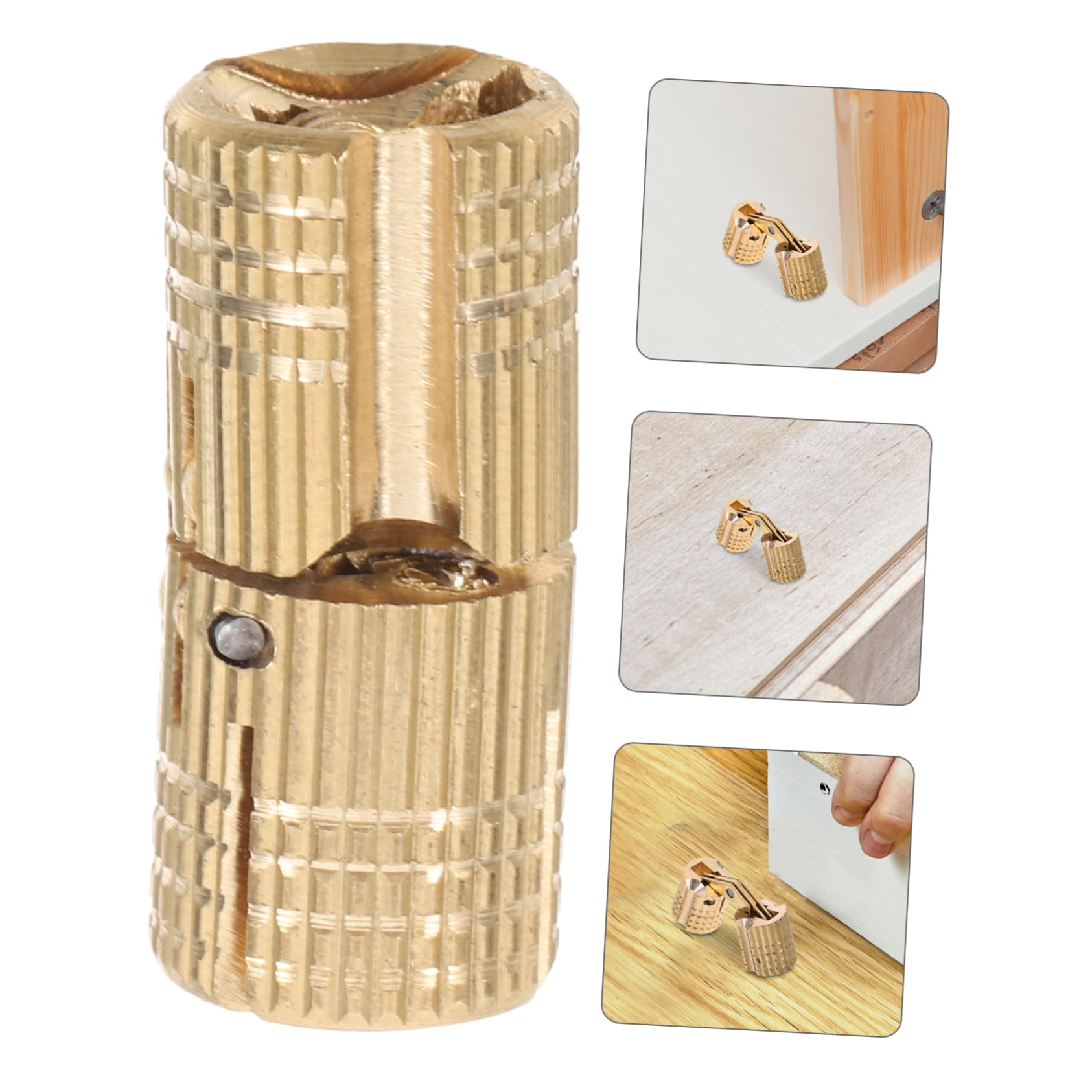 Cerniera Nascosta a Barilotto in Ottone 10mm per Porte in Legno e Alluminio, Pieghevole Salvaspazio Installazione Intuitiva, Cerniere Nascoste per Cancelli e Porte da Garage, Uso