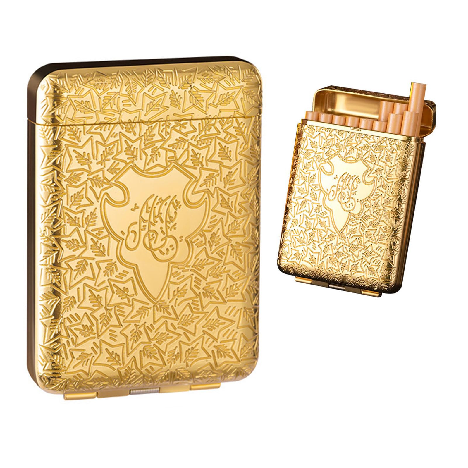 three open alloy cigarette case Rechargeable Metal Case, 3-Open Retro Design Metal Three Open Clamshell Cigarette