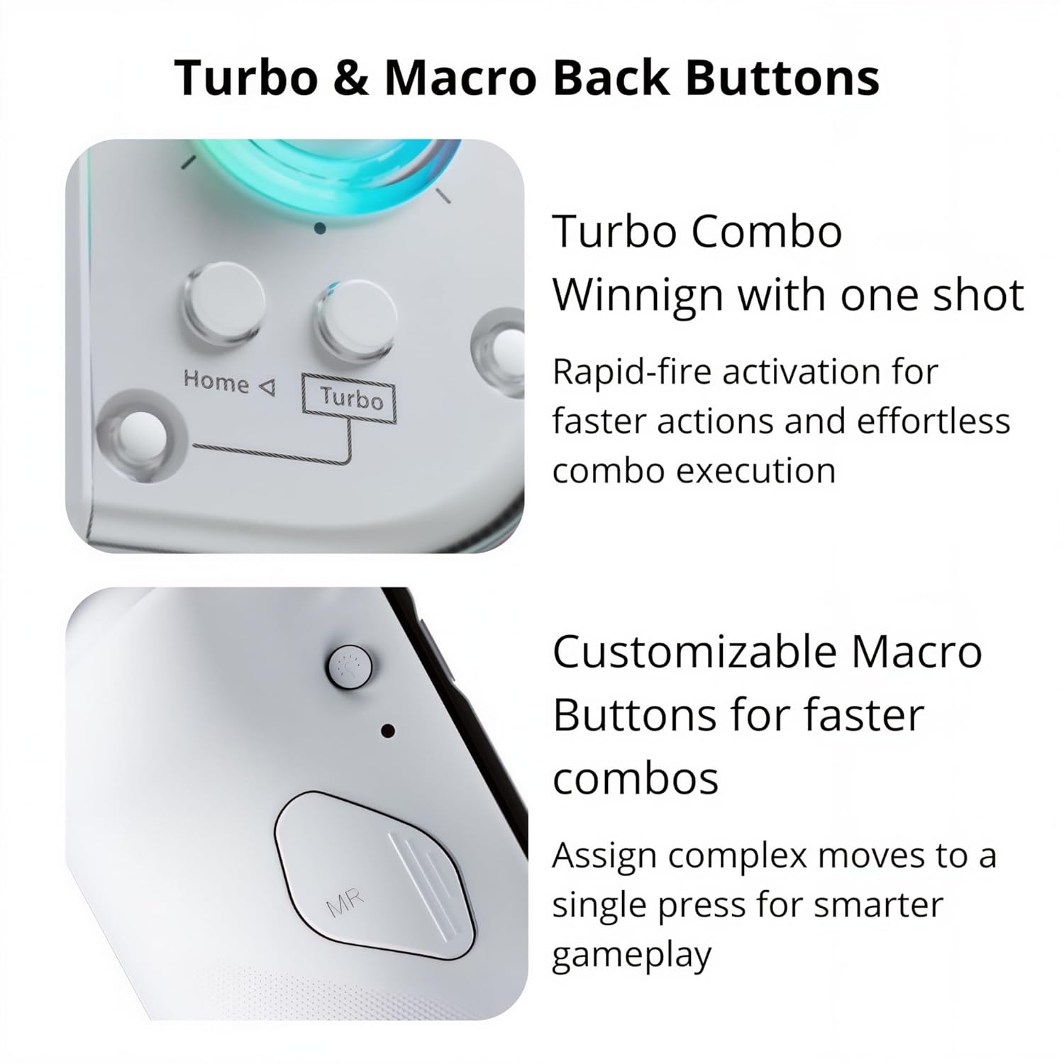 KTrix Wireless Switch Controller for Switch and Switch 2, Magnetic Charging Adapters Included, Hall Effect Anti Drift Joystick, 6-Axis Gyro Motion, Turbo and Macro Back Buttons, RGB Joypad, Family and Pro Gaming Set