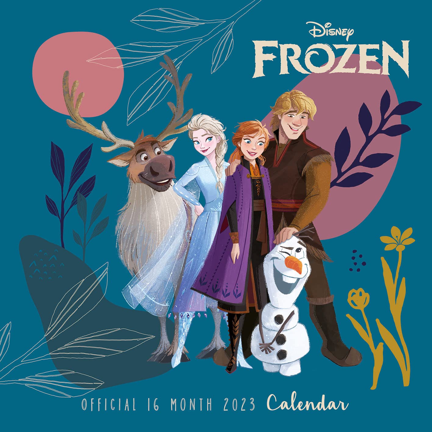 Calendrier 2023 Disney La Reine des neiges, produit officiel avec une vue mensuelle, 30 cm x 30 cm