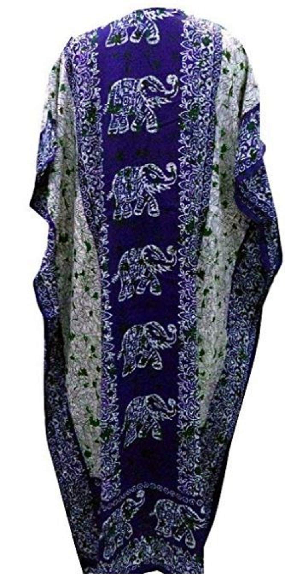 Three Eye Store Damen Kaftan-Kleid – Leichter Maxi-Überwurf Mit Ethno-Print