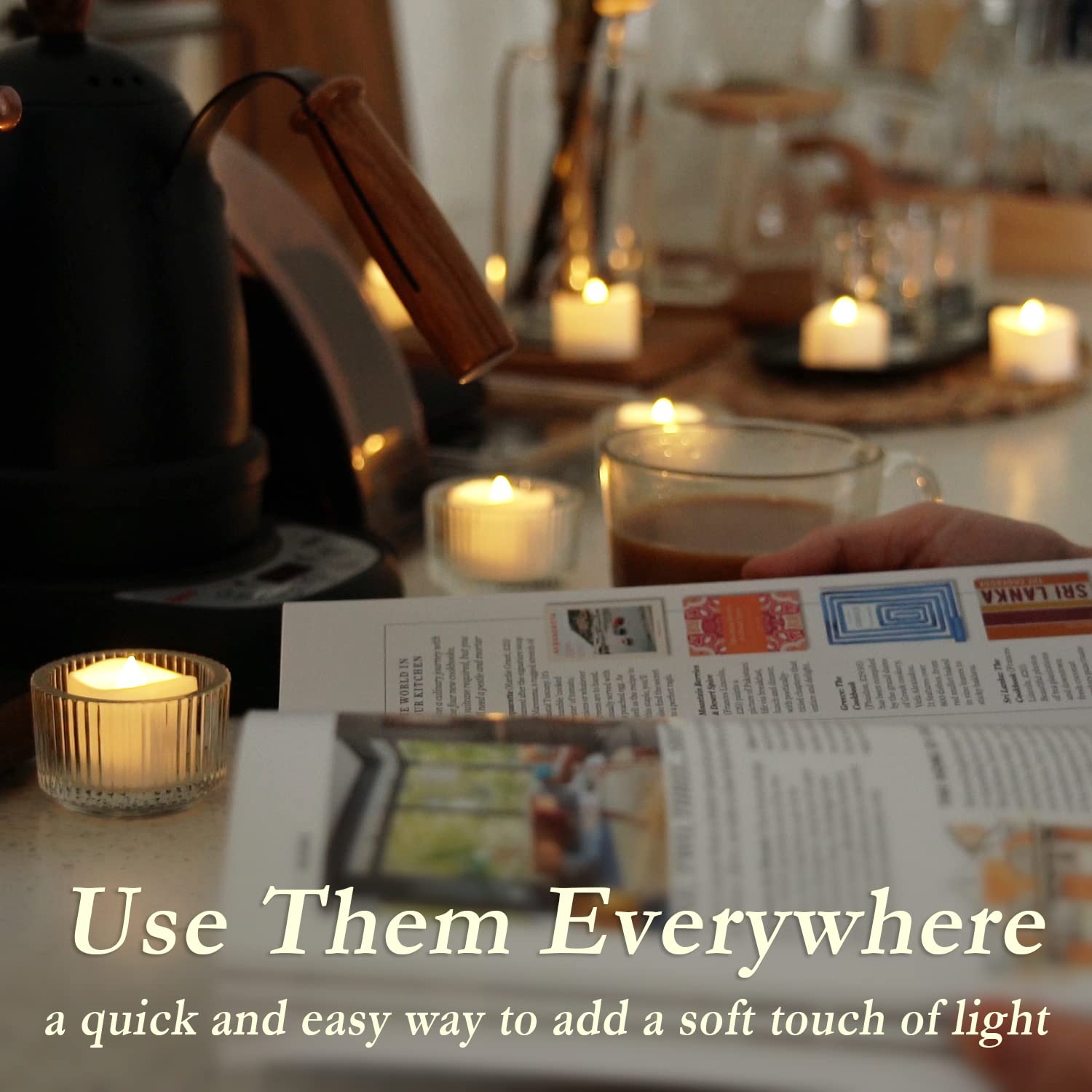 AMAGIC Flameless LED Tea Light Candles, Battery Operated LED Candles, Flickering Tealight Candles for Seasonal & Festival Celebration, Warm White, Pack of 24 2