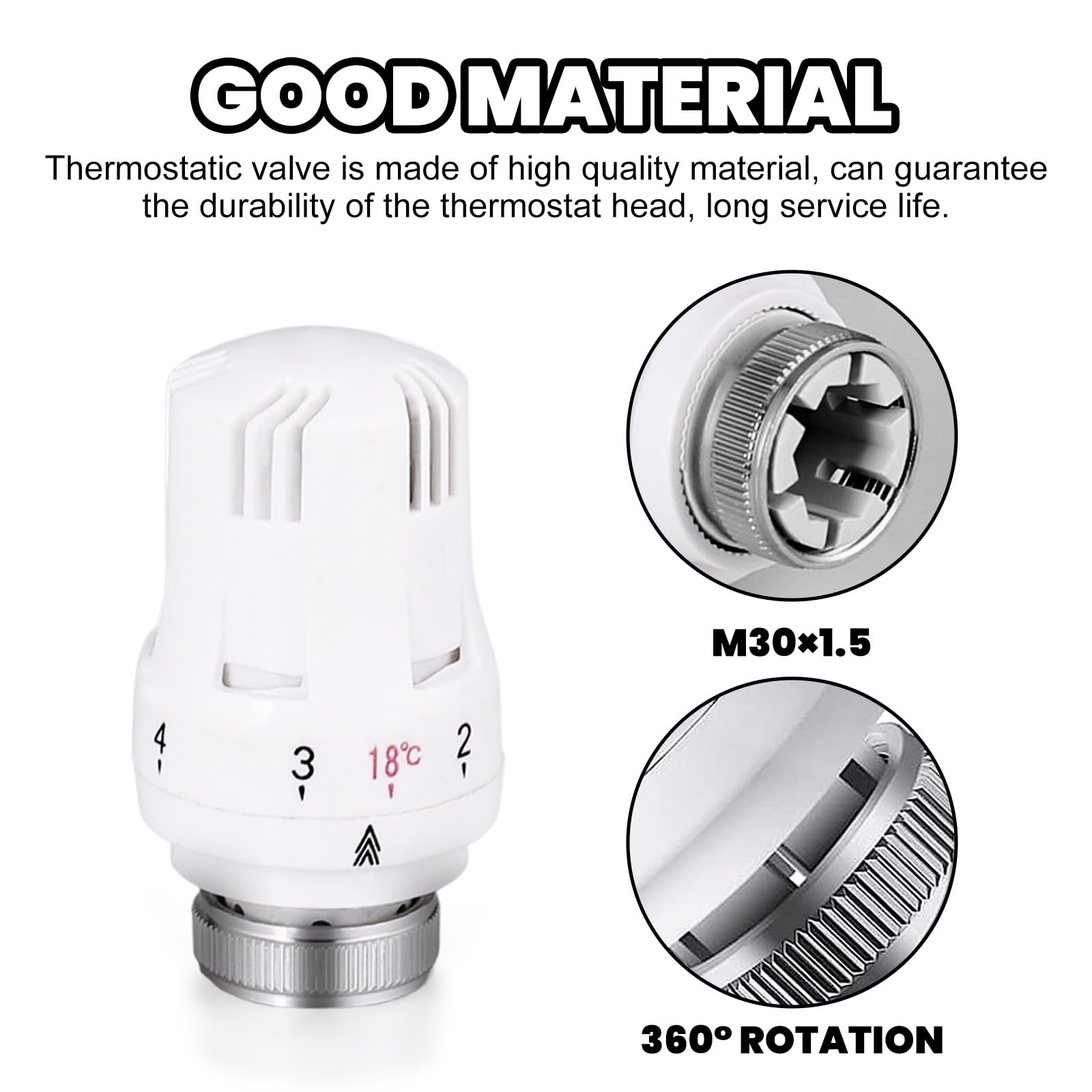 6 sztuk głowic termostatu zaworu grzejnika, głowica termostatu M30 x 1,5, termostat chłodniczy, termostat grzejnika zawór chłodniczy głowica zapasowa, termostaty grzejnika zawory chłodnicze do biura