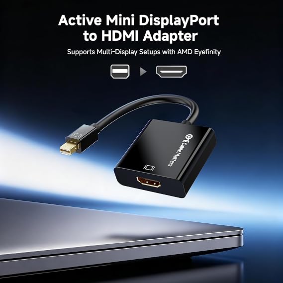 Cable Matters Active Mini DisplayPort to HDMI Adapter, Mini DP to HDMI