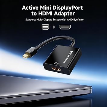 Cable Matters Active Mini DisplayPort to HDMI Adapter, Mini DP to HDMI