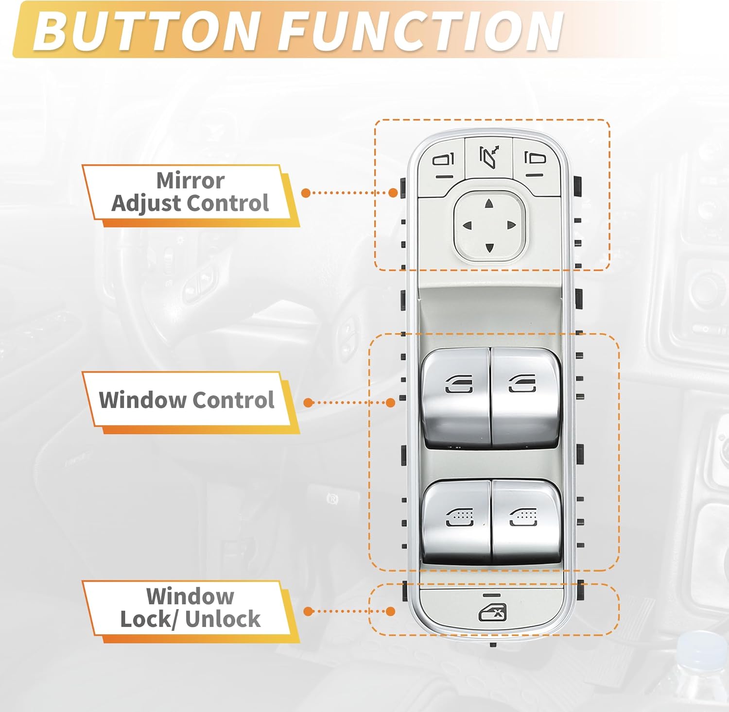 X AUTOHAUX Front Left Driver Side Power Window Switch for Mercedes-Benz GLE 350 GLE 450 Window Control Switch for Mercedes-Benz GLS 580