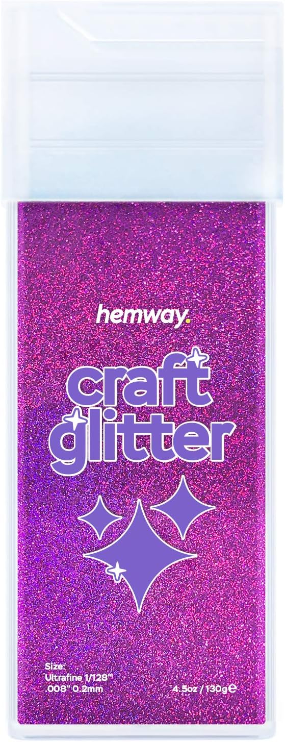 Hemway Glitter Shaker Purple Holographic 110g Ultrafine, Craft Glitter Shaker for Resin & Epoxy Crafts - Image 3