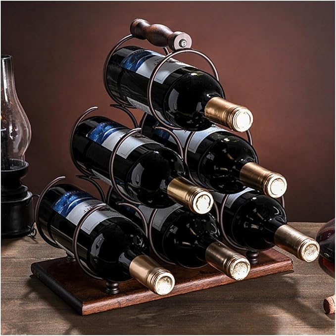 Estante para Vinos de Hierro Forjado Apilable, Organizador para 6-9 Botellas miniatura 7