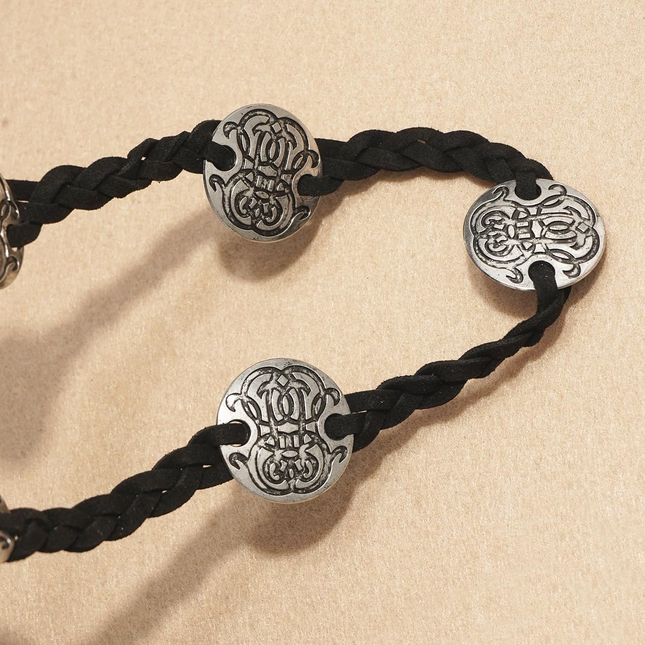 Women's Boho Braided Waist Belt Bohemian Woven Belt with Vintage Tassels for Dresses - Image 3