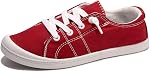Femmes Slip Sur Toile Sneaker Low Top Casual Chaussures de marche Classic Comfort Flat Fashion Sneakers