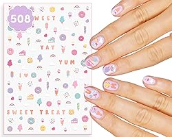 xo, Fetti Kids Donut Nail Stickers - 508 Decals | Birthday Girl Party Favors, DIY Home Activity, Sweet Gift, Cute Nail...