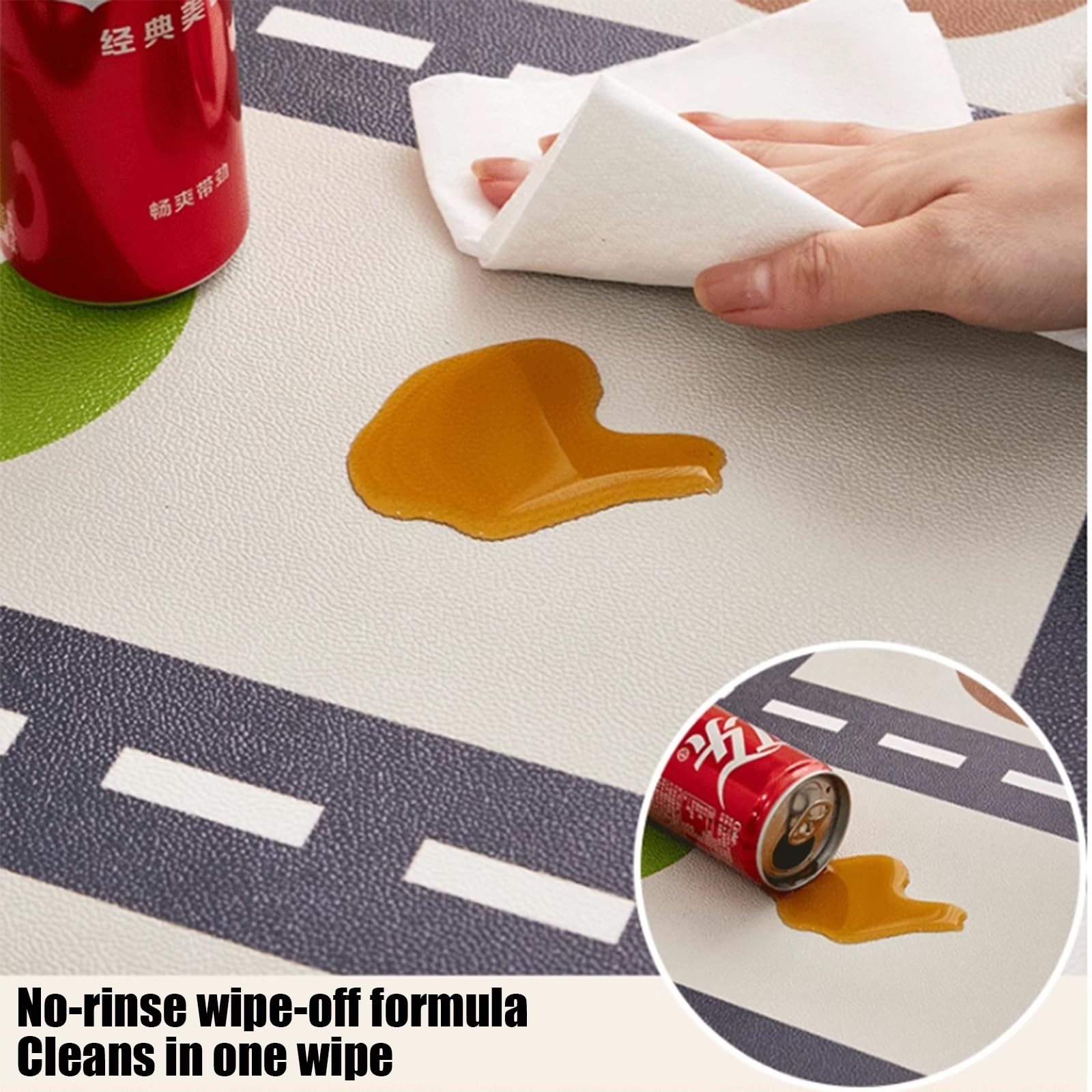 Tappeto Impermeabile e Lavabile per Gattonare, Tappeto Educativo Antiscivolo per Bambini per Camera da Letto, Soggiorno, Sala Giochi, Area Giochi Sicura(120 * 160cm)