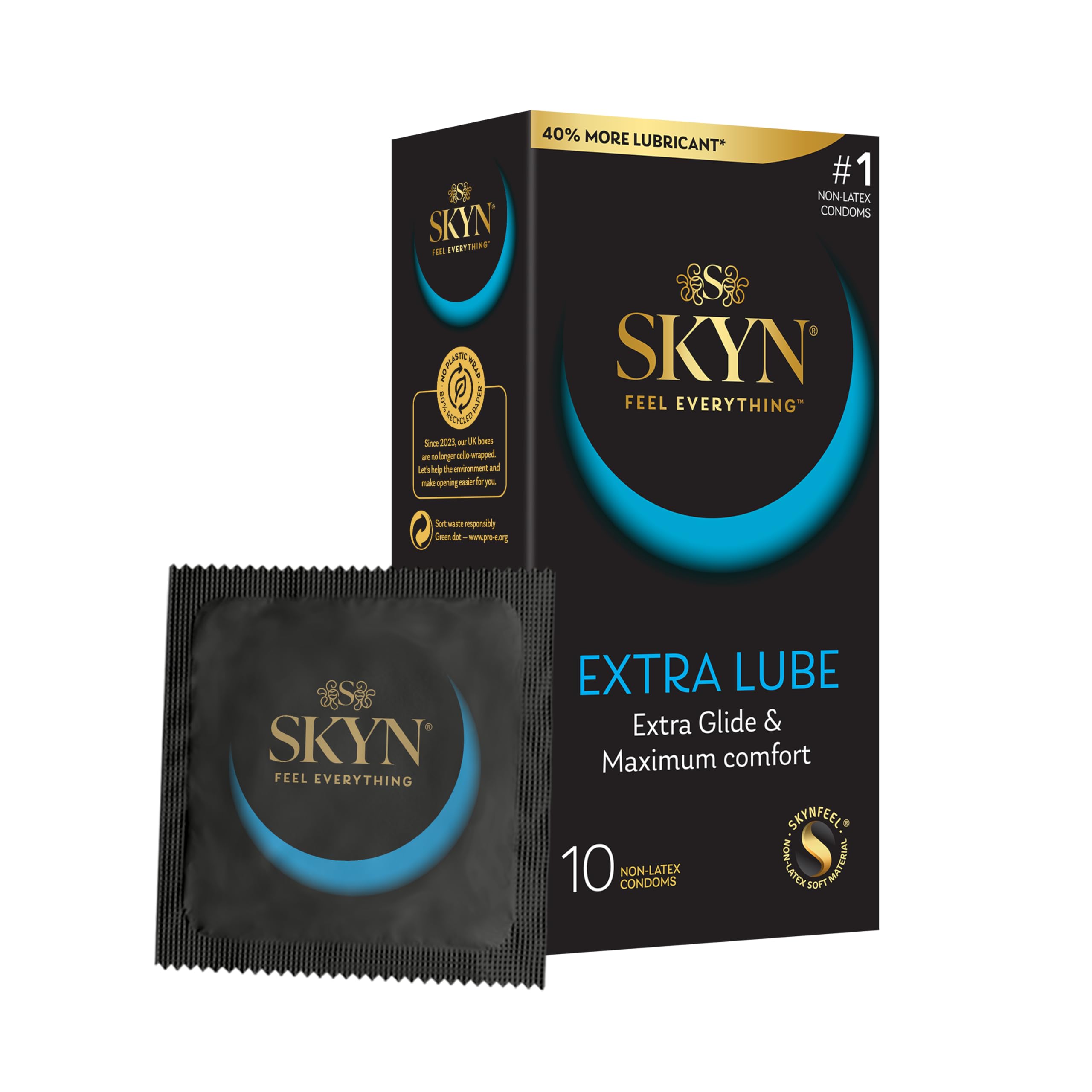 Skyn Extra Lube Non Latex Condom - Pack Of 10 Condoms