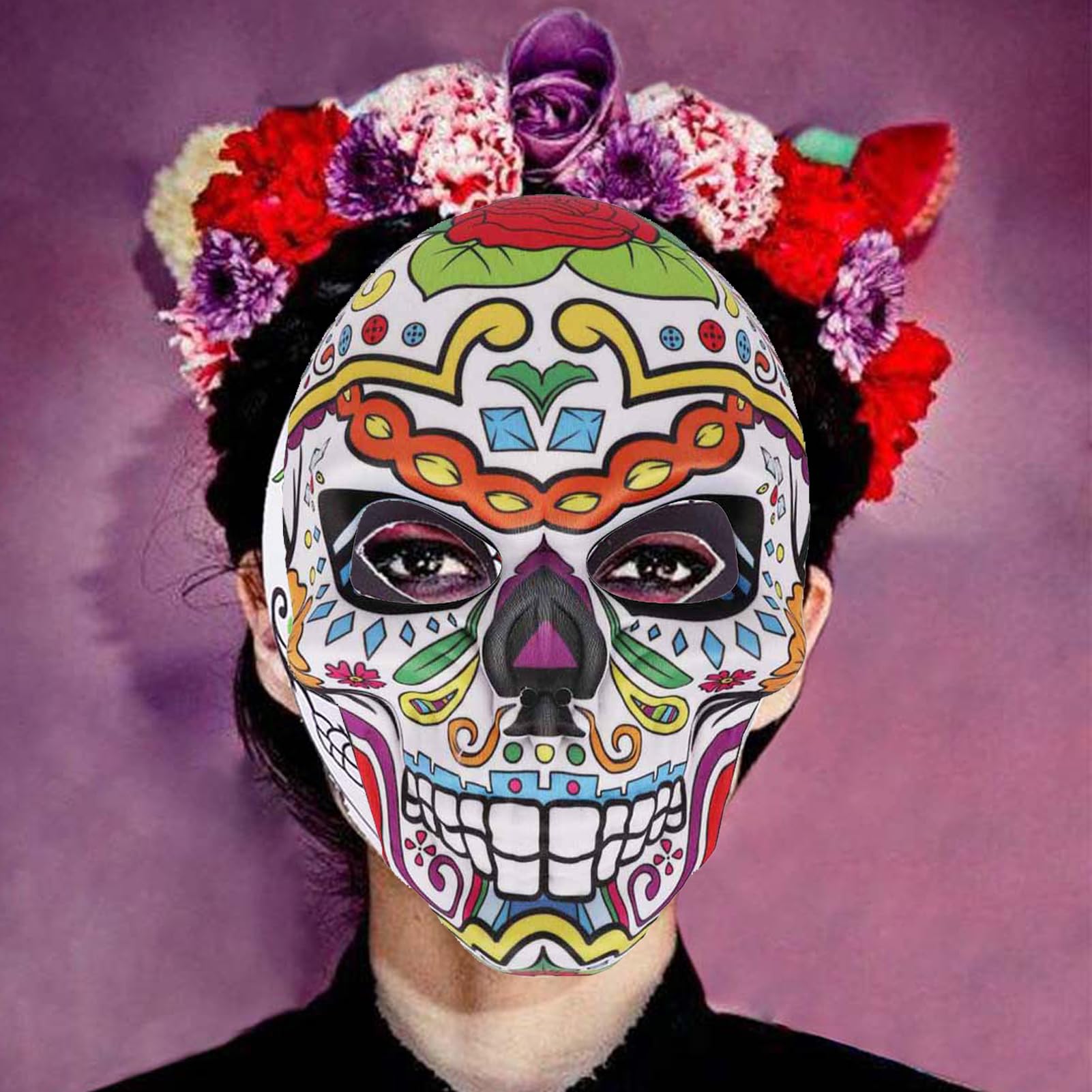 Day of The Dead Mask Halloween Skull Mask Masquerade Party Mask for Halloween Cosplay Mexican Party Costume Supply